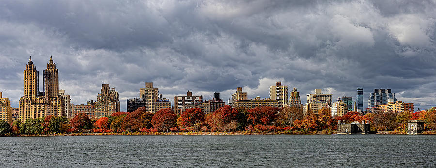 Central Park Reservoir And Fall Trees Panorama Photograph
