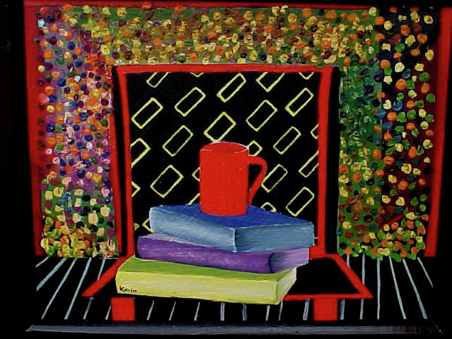 Chair with Books #1 Painting by Karin Eisermann