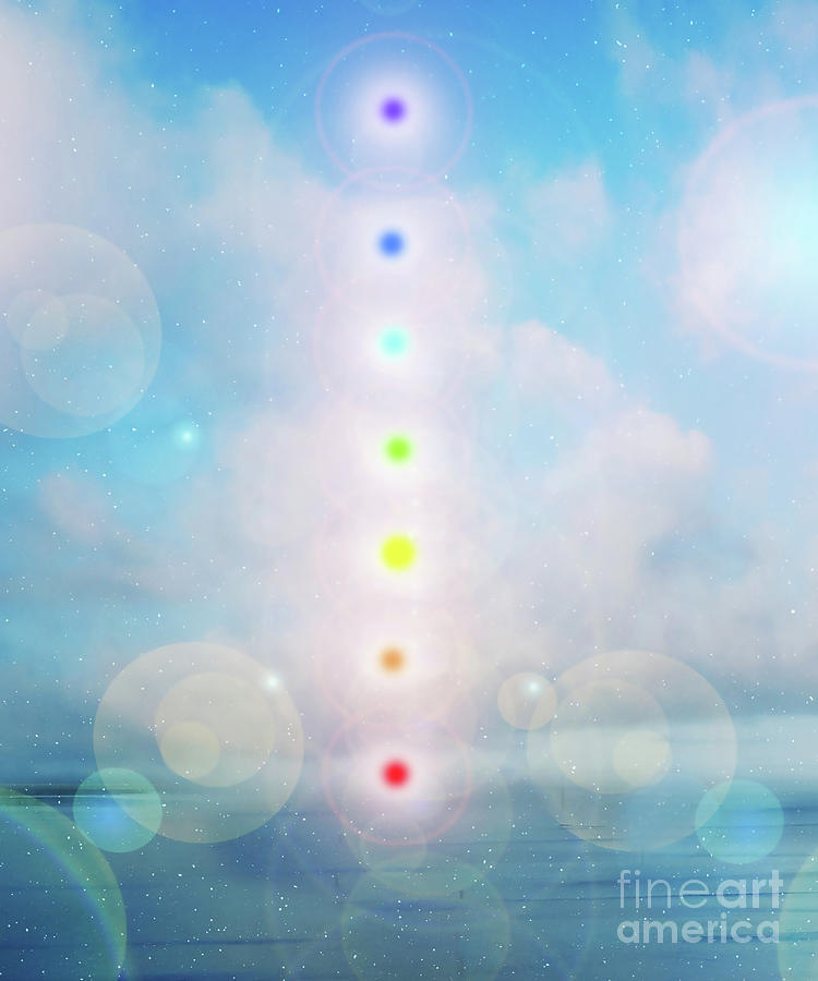 Chakra colors and spirit which manifest spiritual being #1 Digital Art by Timothy OLeary