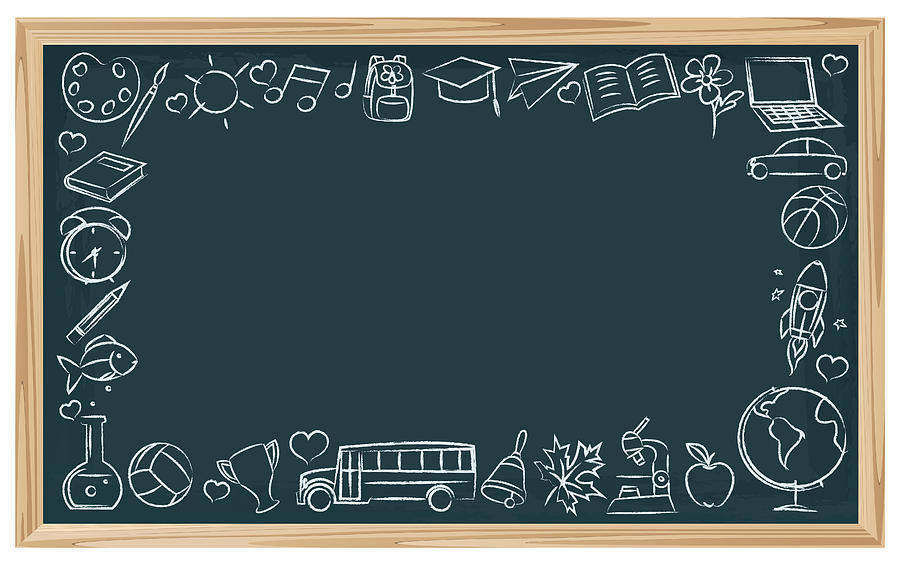 Chalkboard School Symbols #1 Drawing by Pijama61
