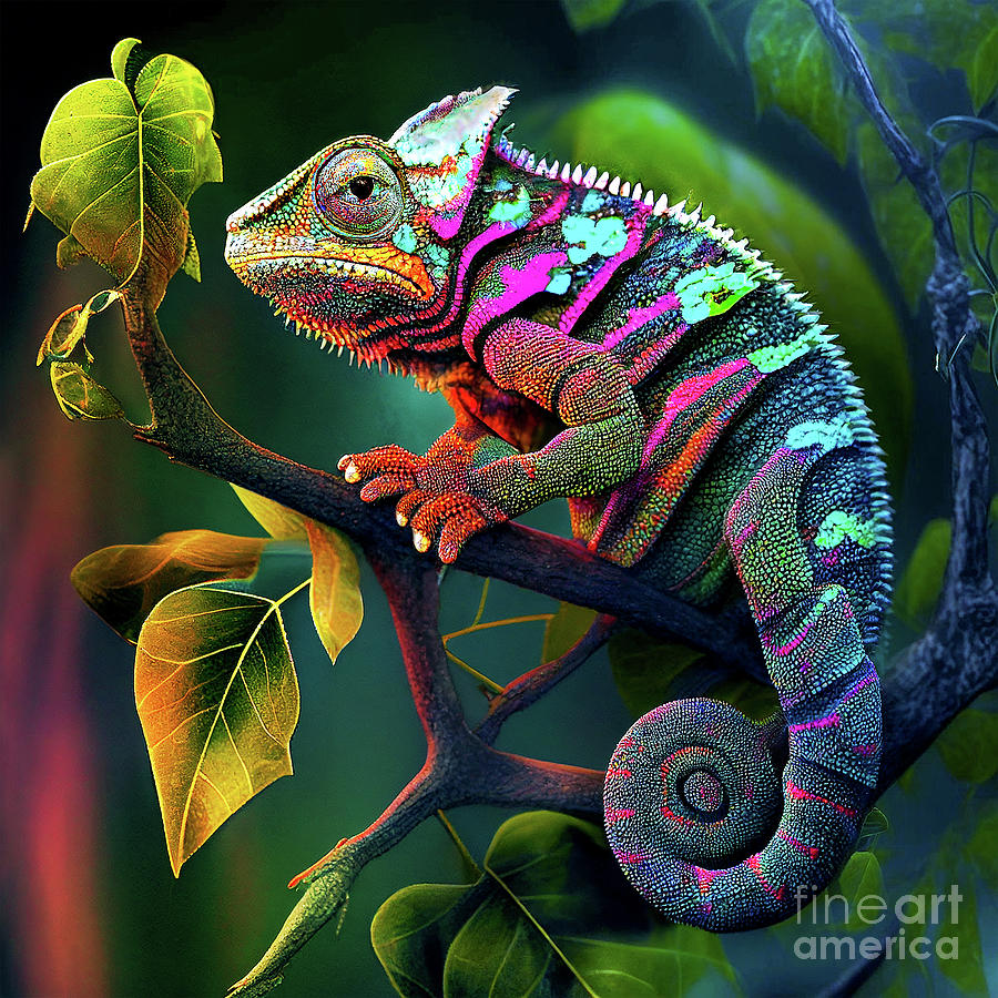 Chameleon on the Tree Photograph by Mark Ashkenazi - Fine Art America