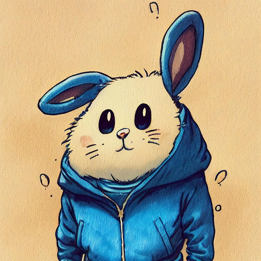 Character  Design  Full  Body  Cute  Depressed  Bunny  With    9880a308  1839  8591  8fba  6d8c5a3a5 #1 Painting by MotionAge Designs