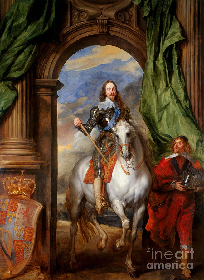 Charles I with M. de St Antoine #1 Painting by Sir Anthony van Dyck