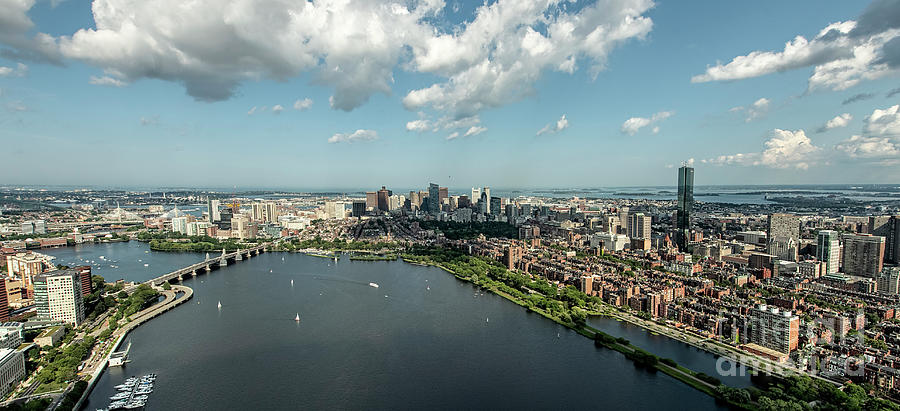 Charles River and Downtown Boston Aerial  #1 Photograph by David Oppenheimer