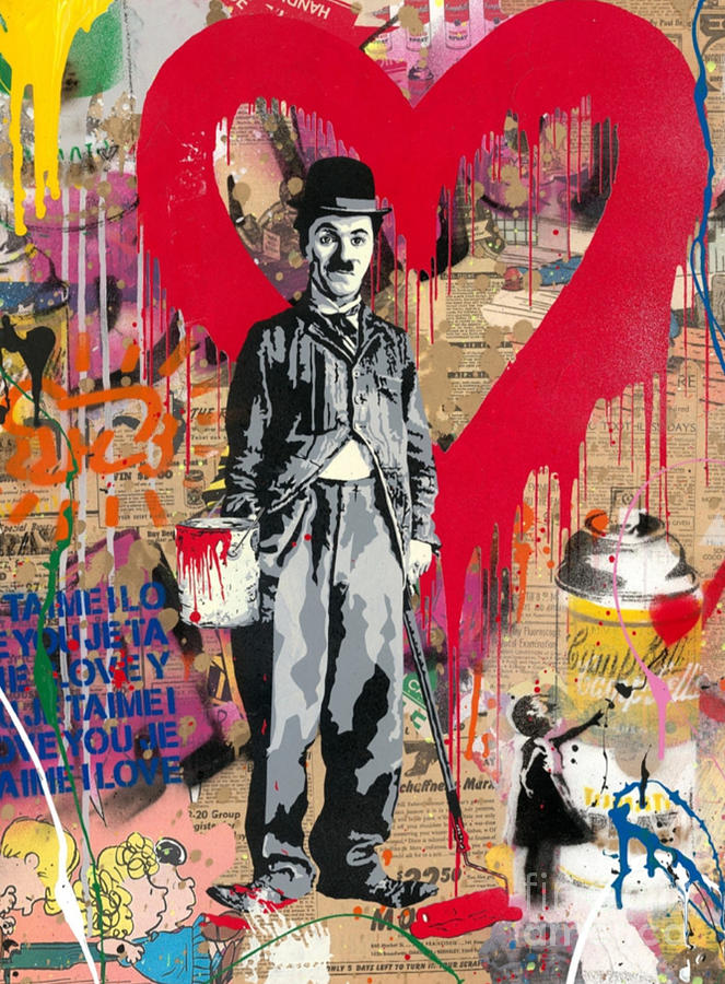 Hollywood Painting - Charlie Chaplin #1 by Mr Brainwash