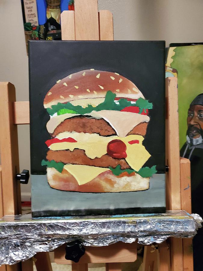 Cheeseburger UNFINISHED #1 Painting by James Cain Jr