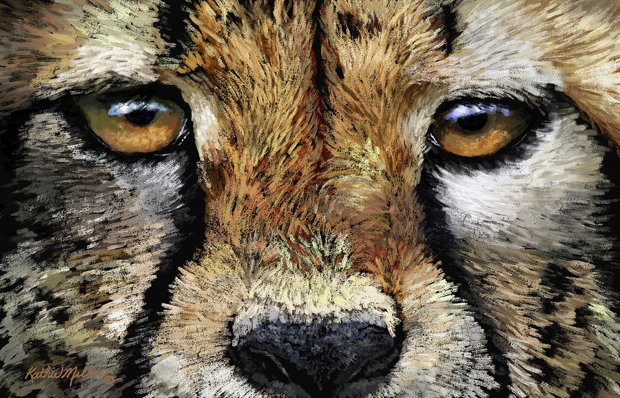 Cheetah Portrait #1 Digital Art by Kathie Miller