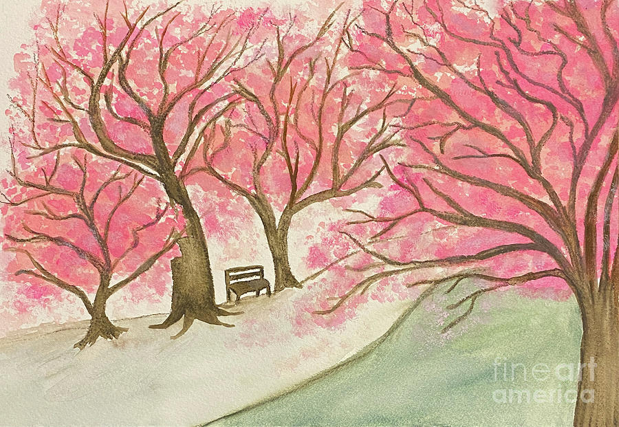 Cherry Blossoms  #1 Painting by Lisa Neuman