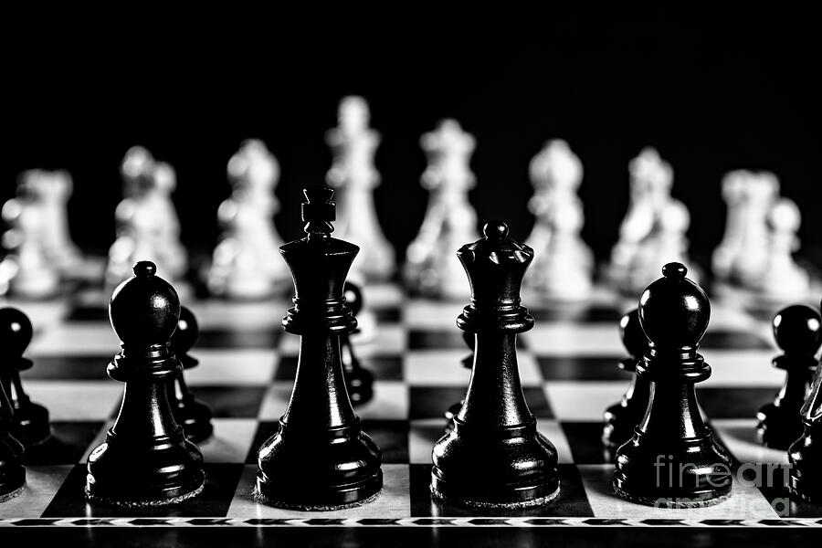 Chess pieces on board 1 Photograph by Elena Elisseeva