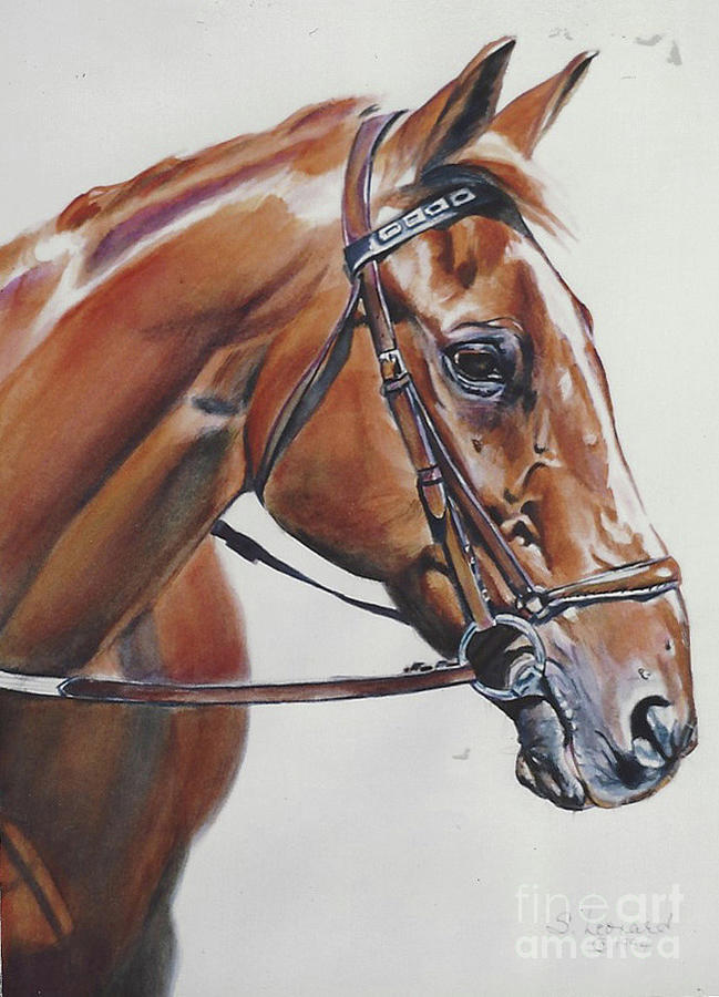 Horse Painting - Chestnut #1 by Suzanne Leonard