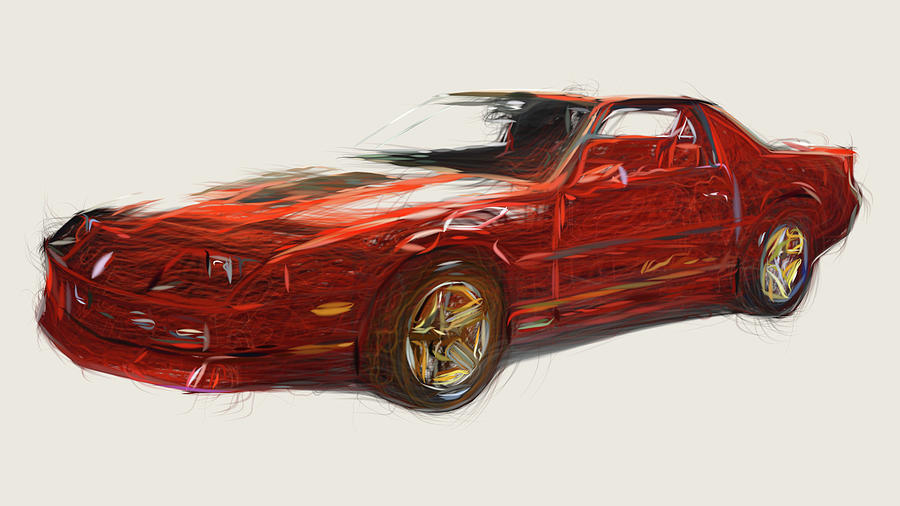 Chevrolet Camaro Z28 IROC Z Drawing #1 Digital Art by CarsToon Concept