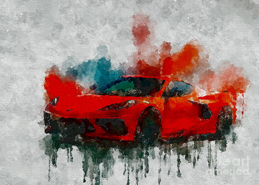 Chevrolet Corvette C8 Orange cars Digital Art by Marietta Beatty - Pixels