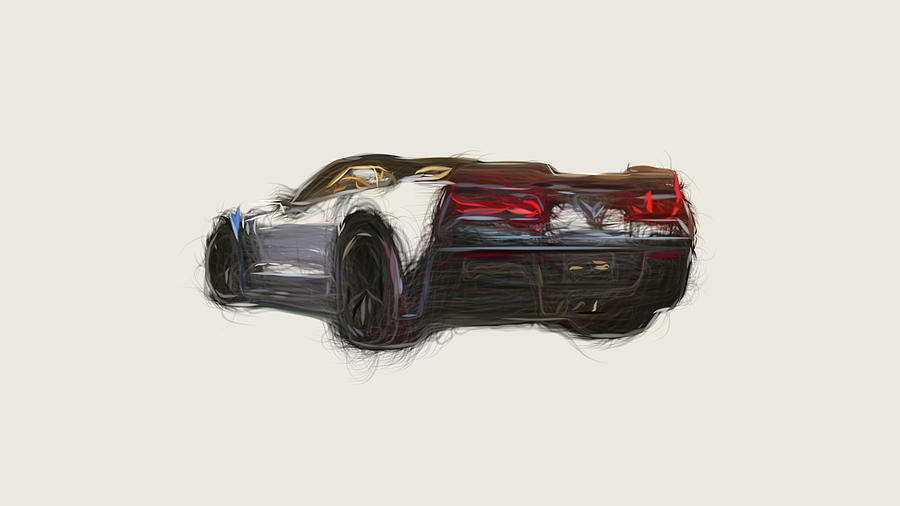 Chevrolet Corvette Carbon 65 Edition Car Drawing #1 Digital Art by CarsToon Concept