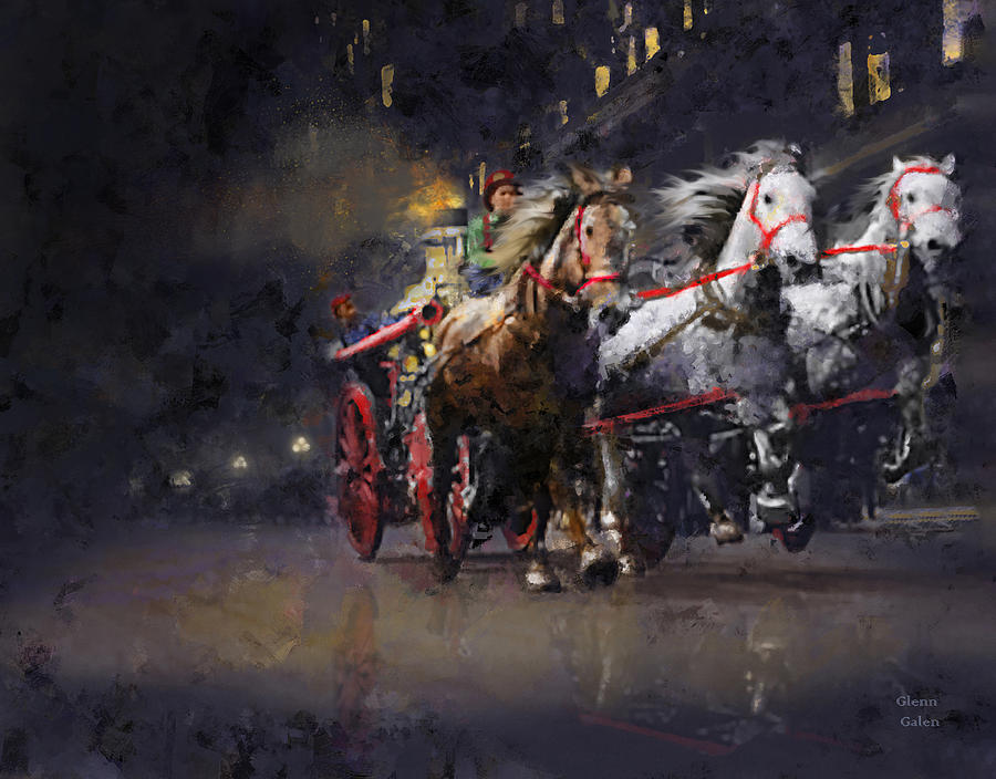 Chicago Firehorses #1 Mixed Media by Glenn Galen