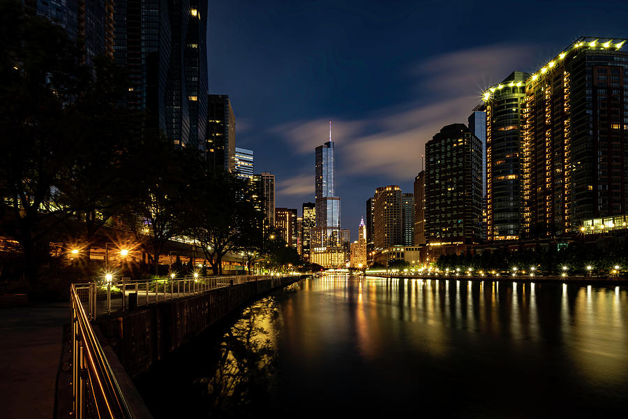 Chicago river scene at dawn  #1 Photograph by Sven Brogren