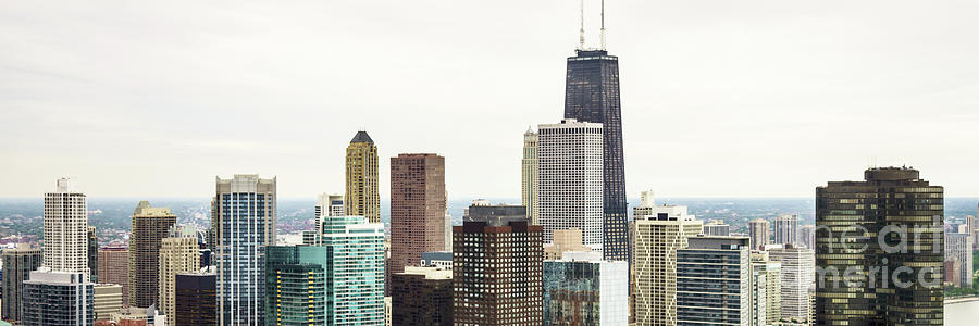 Chicago Skyline Aerial Panorama Photo #1 Photograph by Paul Velgos