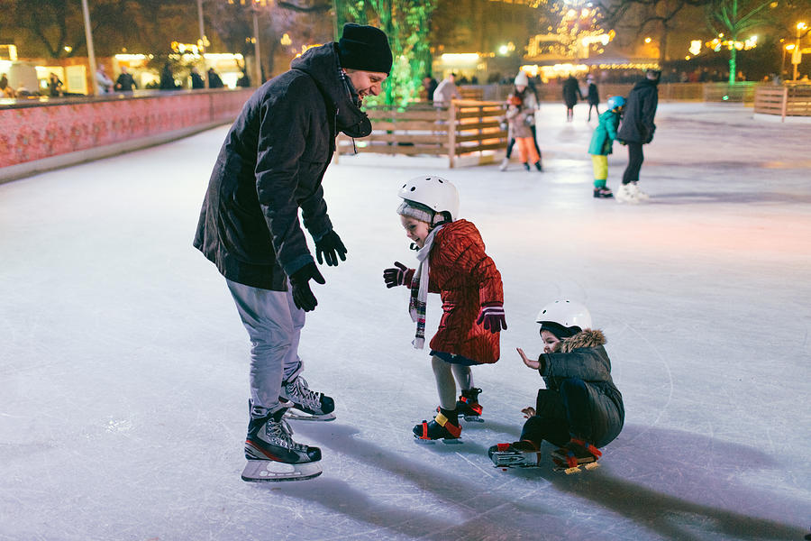 Children learning to Ice-skate #1 Photograph by AleksandarNakic