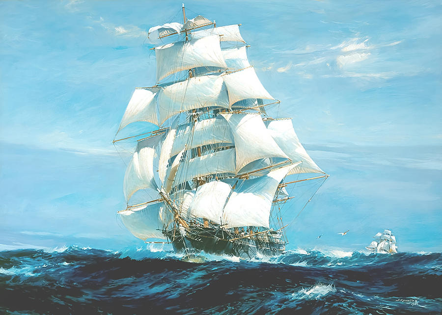 China Tea Clippers Race Painting