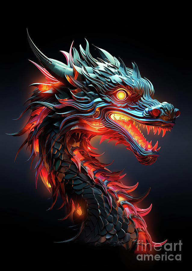 Chinese Dragon. 2024 year of the dragon. Digital Art by PopArts Pet ...