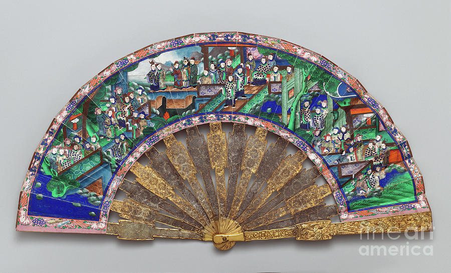 Chinese Ivory Fan #1 Mixed Media by Granger