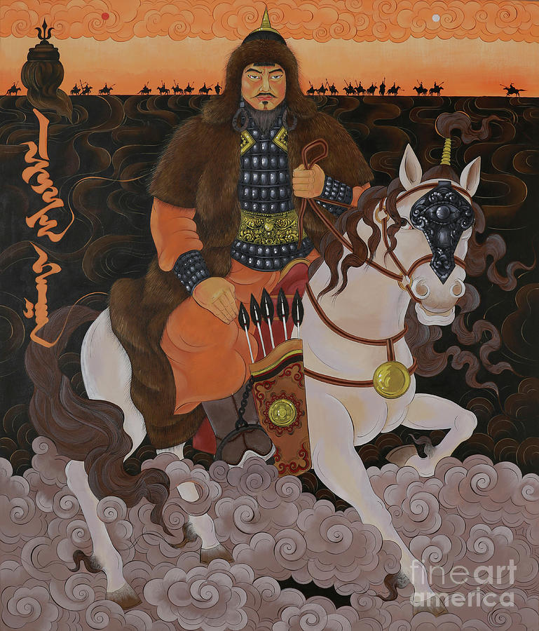 Chinggis Khaan #2 Painting by Solongo Chuluuntsetseg