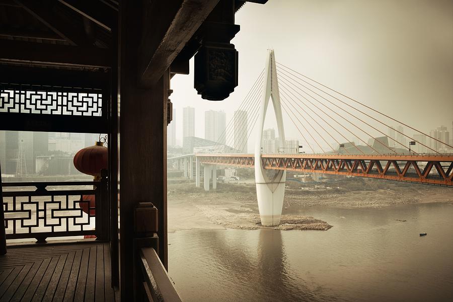 Chongqing bridge at Hongyadong #1 Photograph by Songquan Deng