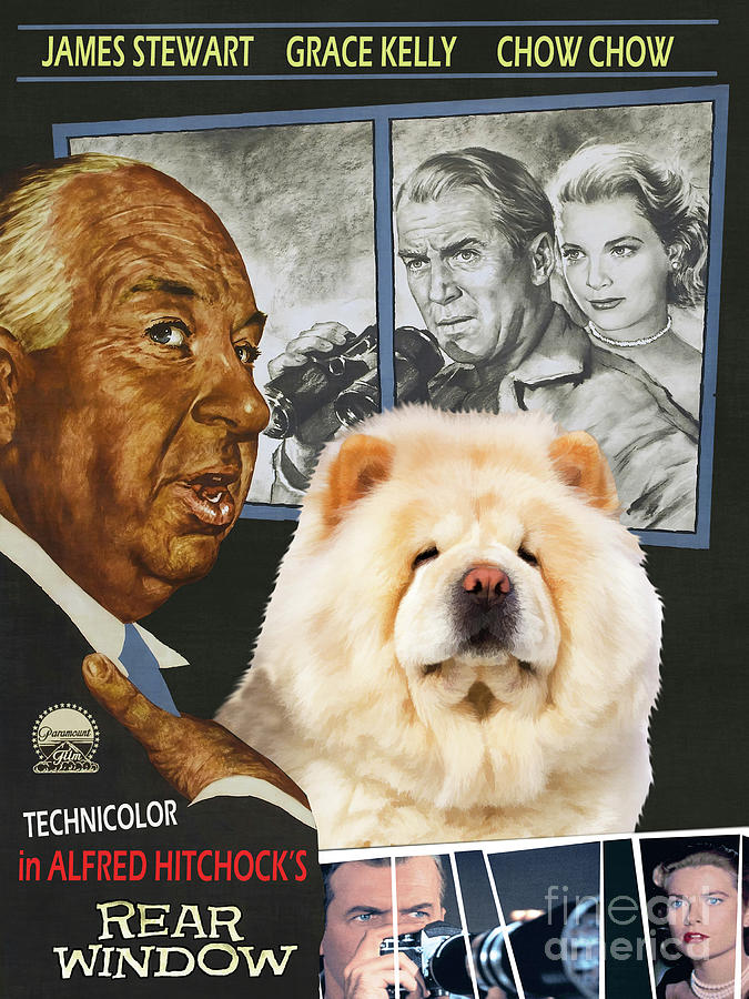 Chow Chow Rear Window Movie Poster #1 Painting by Sandra Sij