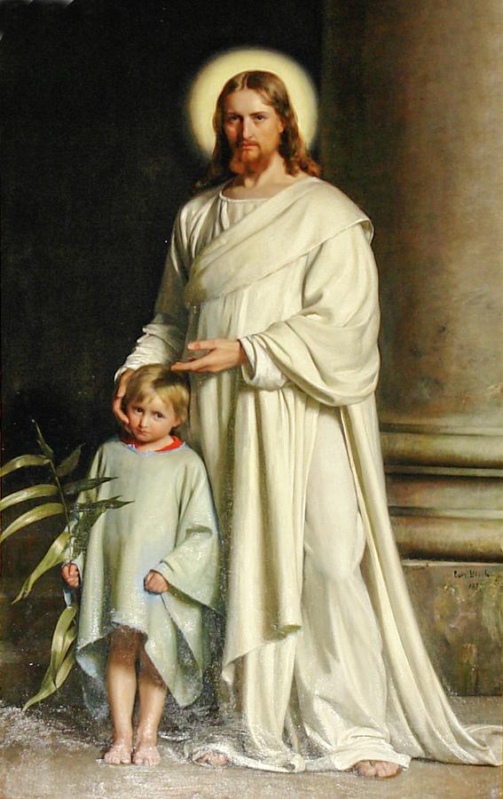 Jesus Christ Painting - Christ and Child #1 by Carl Bloch