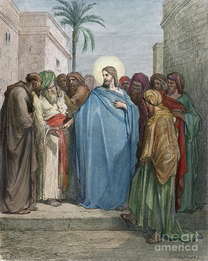 Christ and the Tribute Money #1 Photograph by Gustave Dore