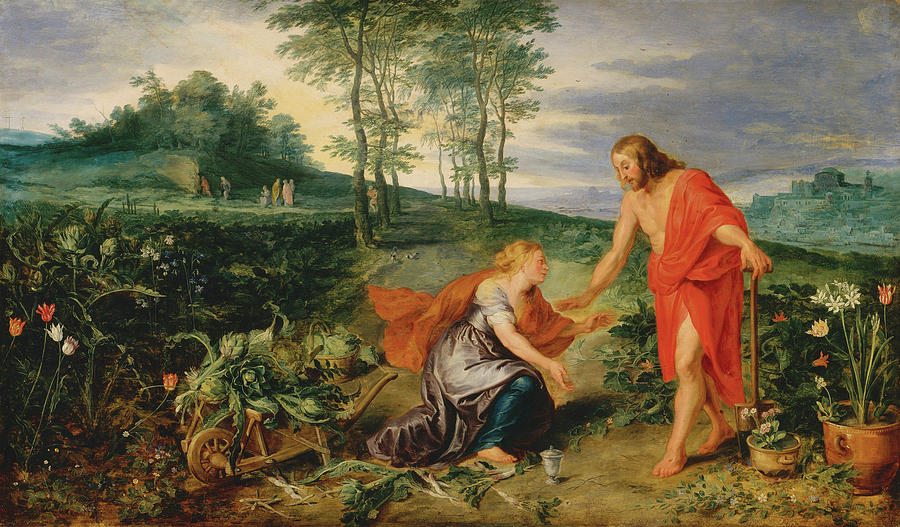 Christ Appears to Mary Magdalene on Easter Morning - Noli me tangere  Painting by Peter Paul Rubens
