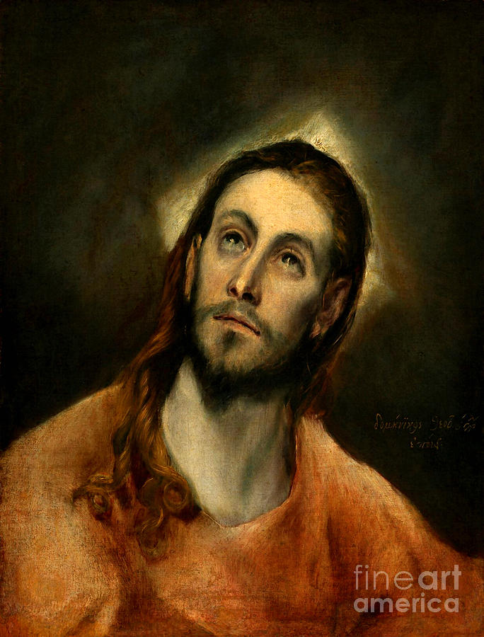 Christ at Prayer #1 Painting by El Greco