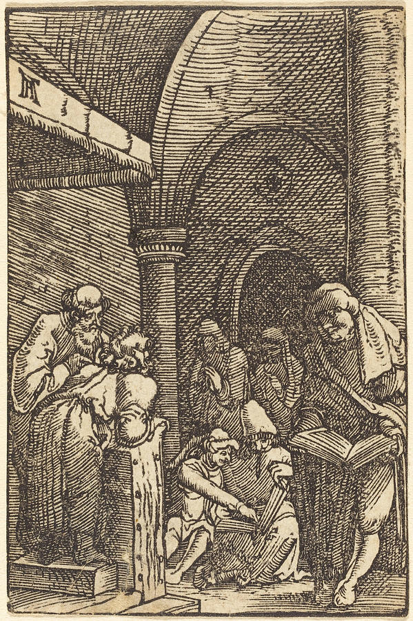 Christ Disputing with the Doctors Drawing by Albrecht Altdorfer - Fine ...