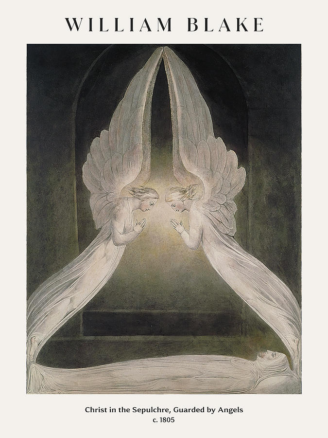 William Blake Painting - Christ in the Sepulchre, Guarded by Angels #1 by Murellos Design