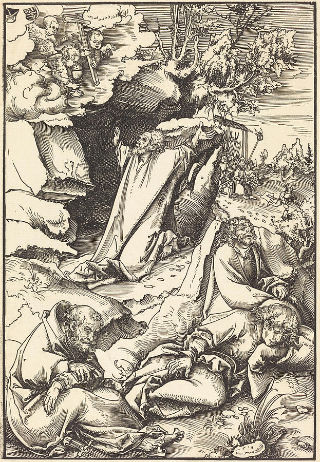 Christ on the Mount of Olives #1 Drawing by Lucas Cranach the Elder