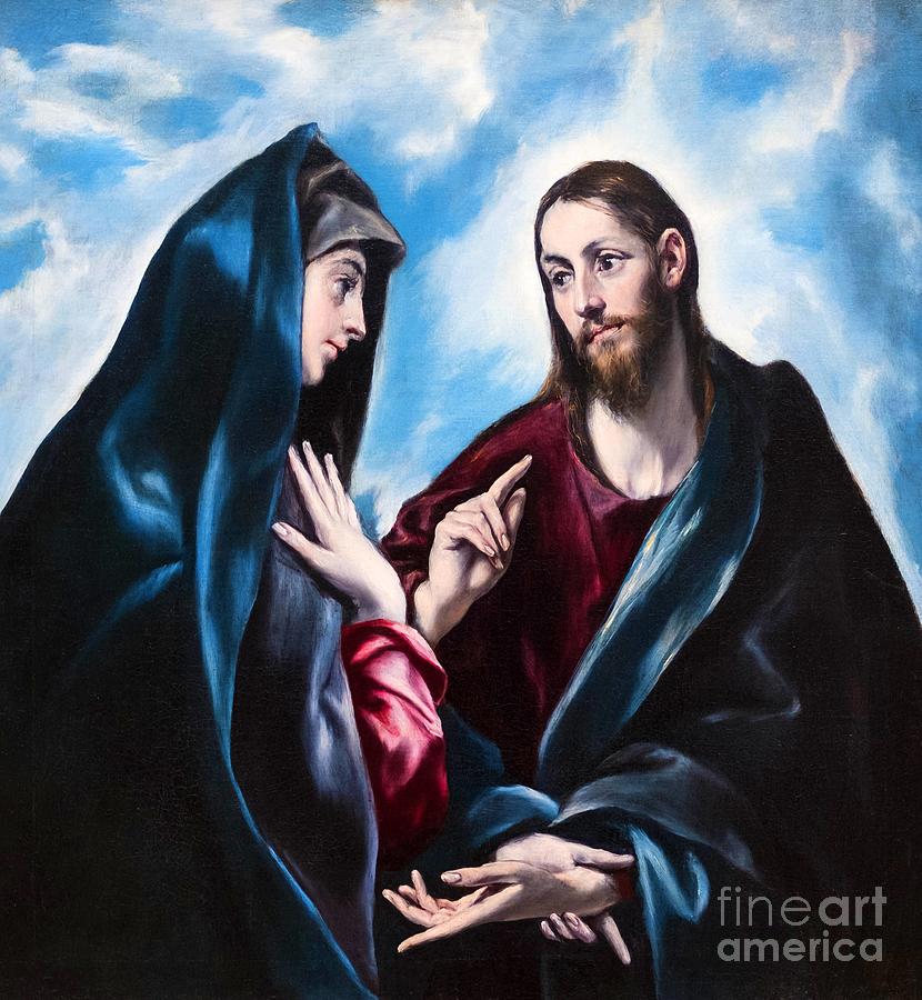 Christ Taking Leave of His Mother #1 Painting by El Greco