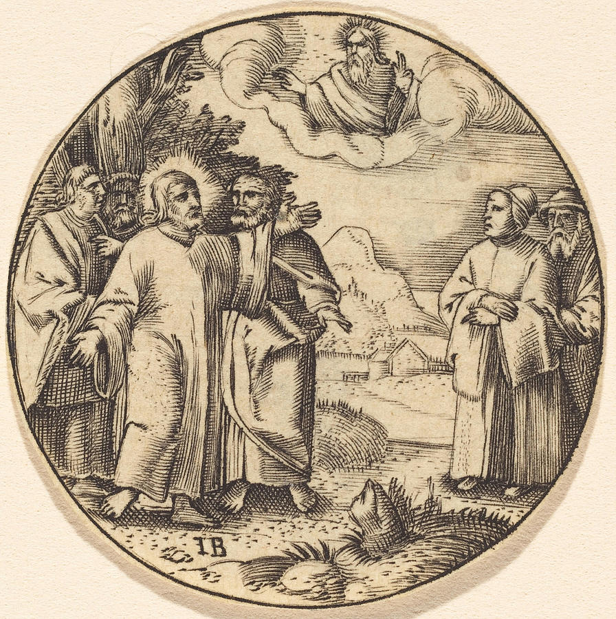 Christ with Three of His Apostles Drawing by after Master IB - Fine Art ...