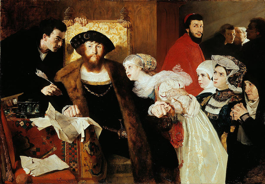Eilif Peterssen Painting - Christian II signing the Death Warrant of Torben Oxe  #1 by Eilif Peterssen