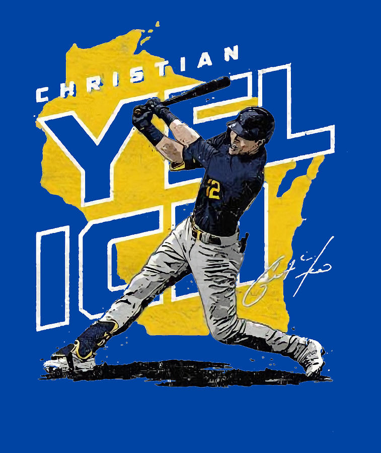 Christian Yelich Base Digital Art By Kelvin Kent - Fine Art America