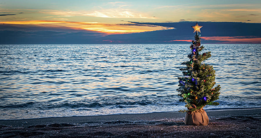 Christmas Beach Sunset #1 Photograph by Joe Myeress