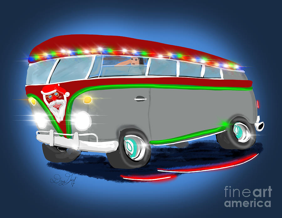 Christmas Bus #1 Digital Art by Doug Gist