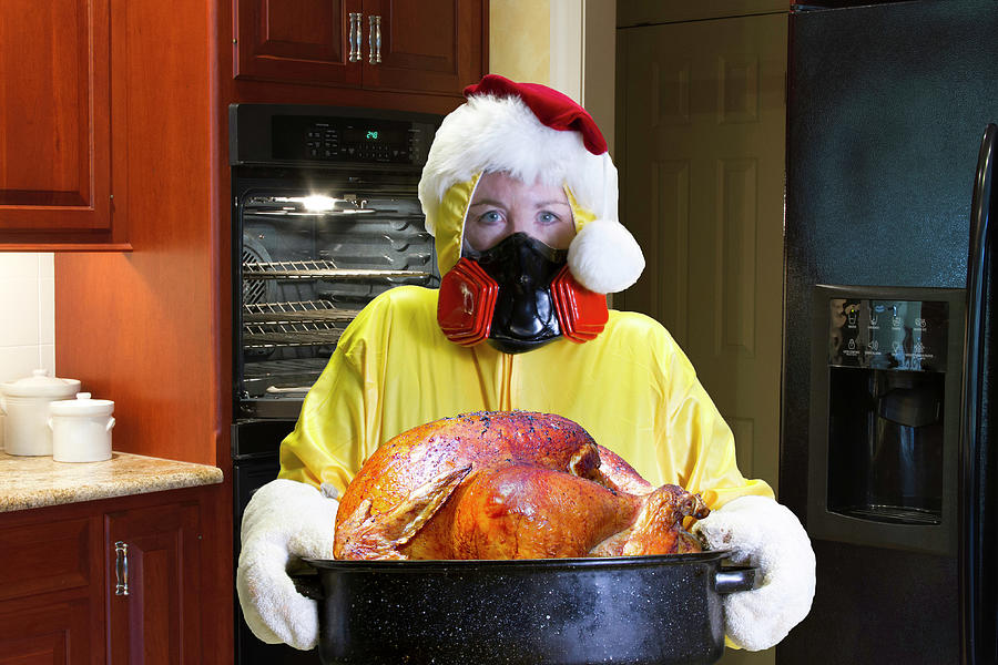 Christmas Dinner Disaster With Hazmat Suit Photograph
