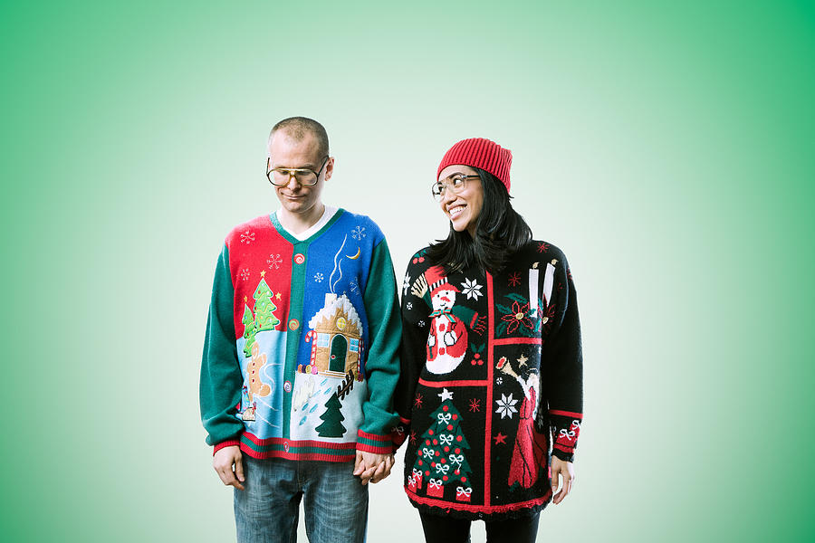 Christmas Sweater Couple #1 Photograph by RyanJLane