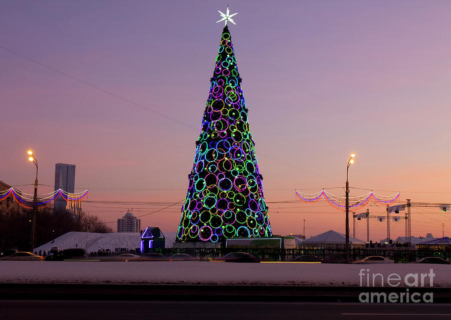 Christmas tree in Moscow #1 Photograph by Irina Afonskaya