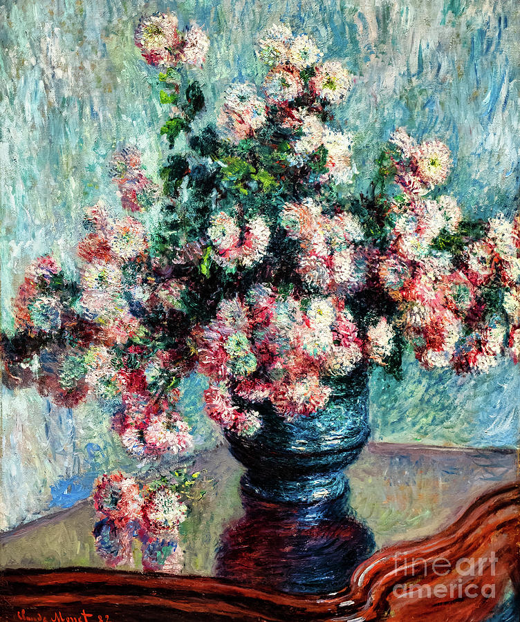Chrysanthemums 1882 by Claude Monet #1 Painting by Claude Monet