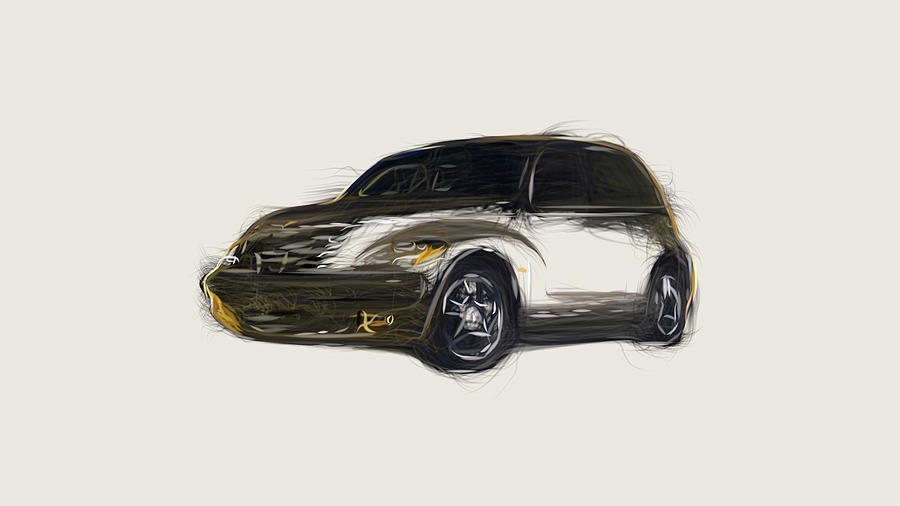 Chrysler PT Cruiser Car Drawing Digital Art by CarsToon Concept - Fine ...