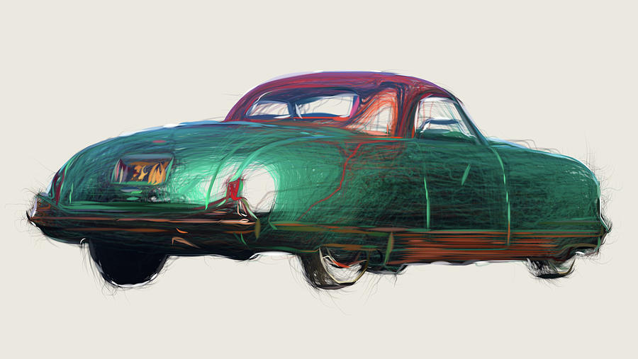 Chrysler Thunderbolt Concept Drawing #1 Digital Art by CarsToon Concept