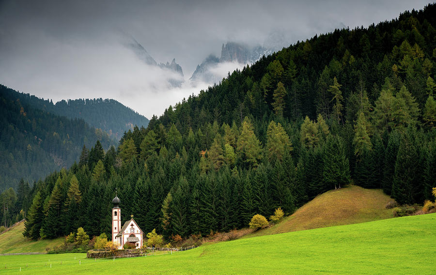 Church in the Dolomites, Italy #1 Photograph by Michalakis Ppalis Church in the Dolomites, Italy #1 Photograph by Michalakis Ppalis