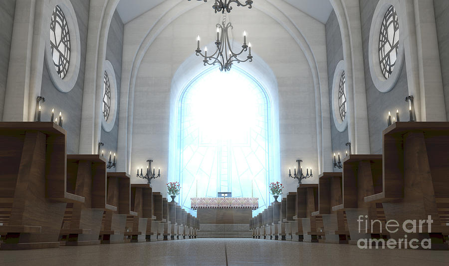 Church Interior And Altar Digital Art by Allan Swart - Fine Art America