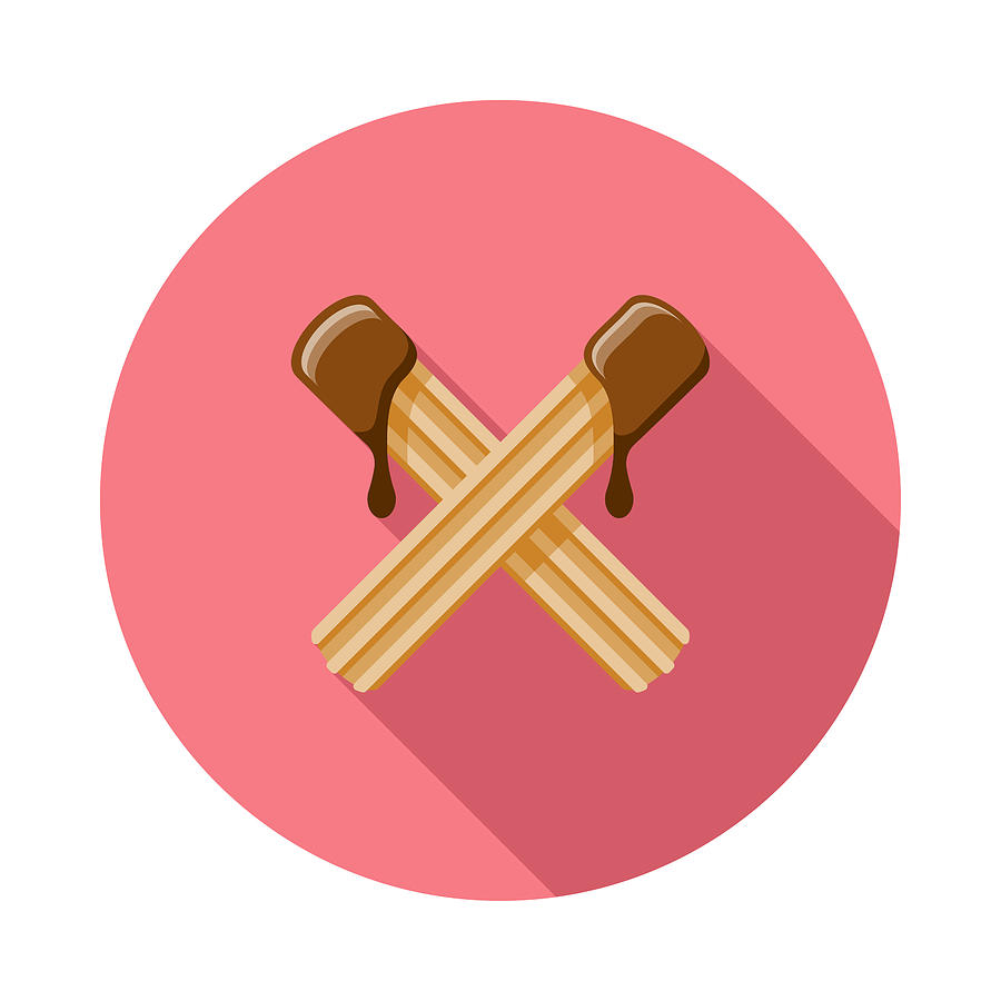 Churros With Chocolate Sauce Icon #1 Drawing by Bortonia