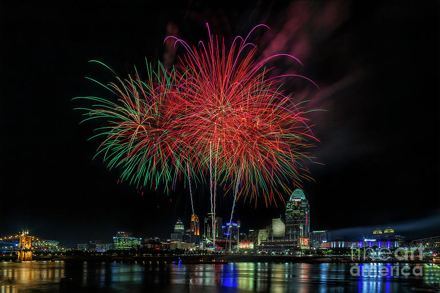 Cincinnati Fireworks Photograph by Teresa Jack Fine Art America